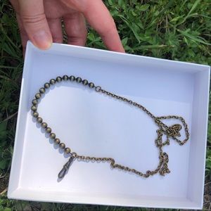 Brass boho / punk long beaded necklace